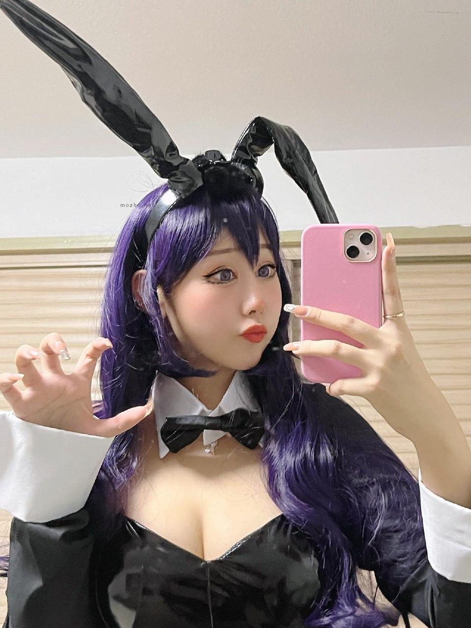 美邵女Baby – 兔兔吊带黑丝渔网【13P】